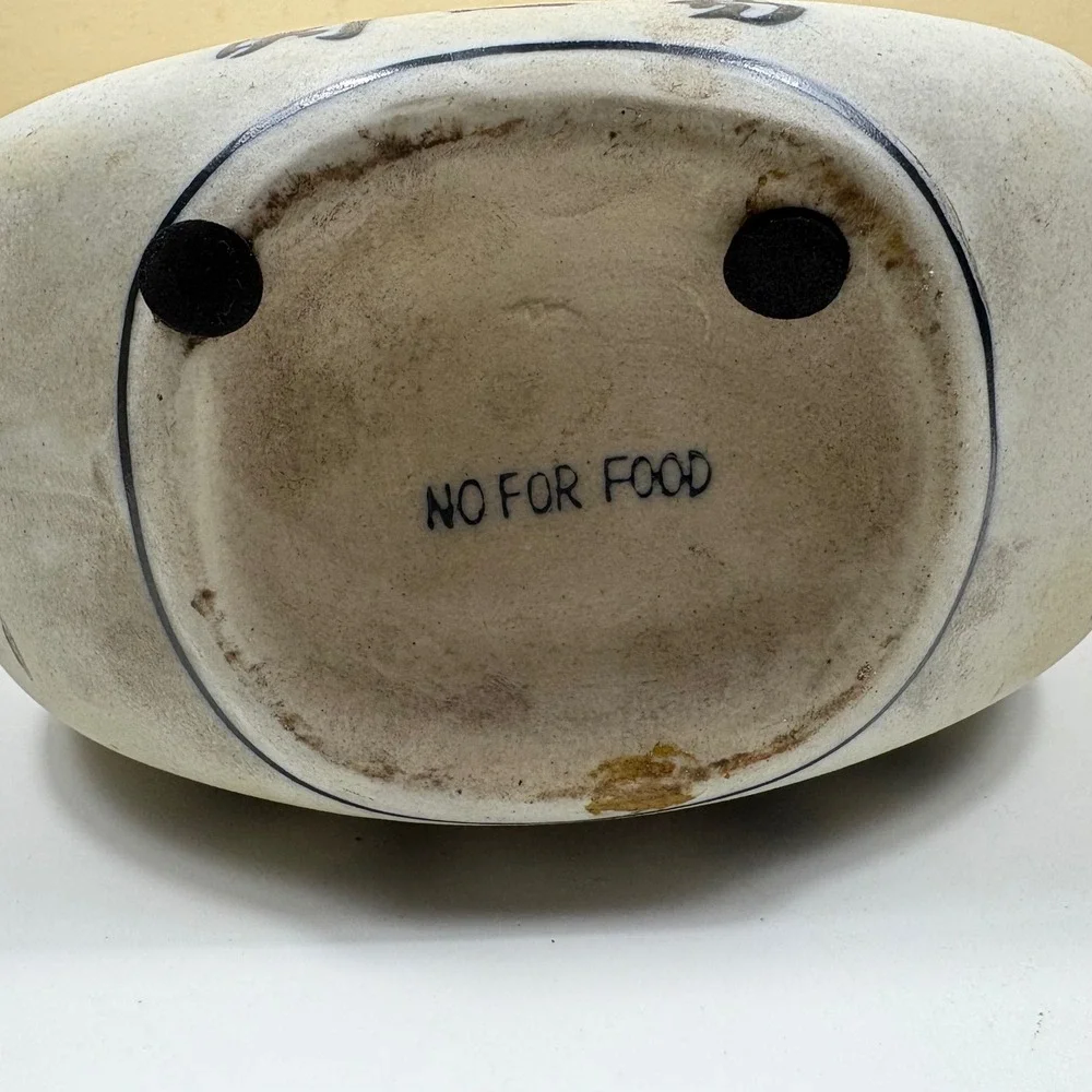 Vintage Oriental Porcelain Vase Blue White Calligraphy Gourd‎ Shape